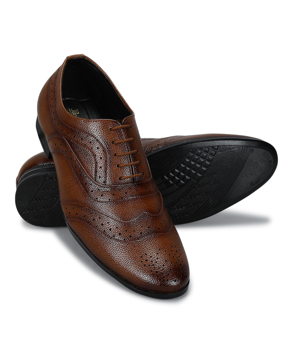 Paragon Men's Tan Formal Shoes| Trendy, Durable &amp; Sturdy for Outdoor Wear