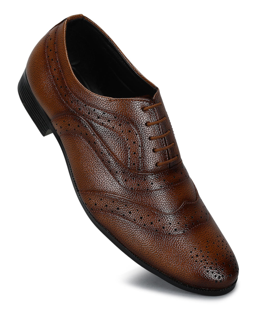 Paragon Men's Tan Formal Shoes| Trendy, Durable &amp; Sturdy for Outdoor Wear