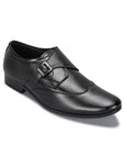 Paragon Men's Black Formal Shoes with Buckle| Durable & Sturdy for Outdoor Wear