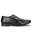 Paragon Men's Black Formal Shoes with Buckle| Durable & Sturdy for Outdoor Wear