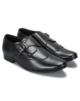 Paragon Men's Black Formal Shoes with Buckle| Durable & Sturdy for Outdoor Wear