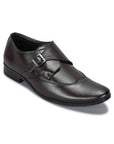 Paragon Men's Brown Formal Shoes with Buckle| Durable & Sturdy for Outdoor Wear