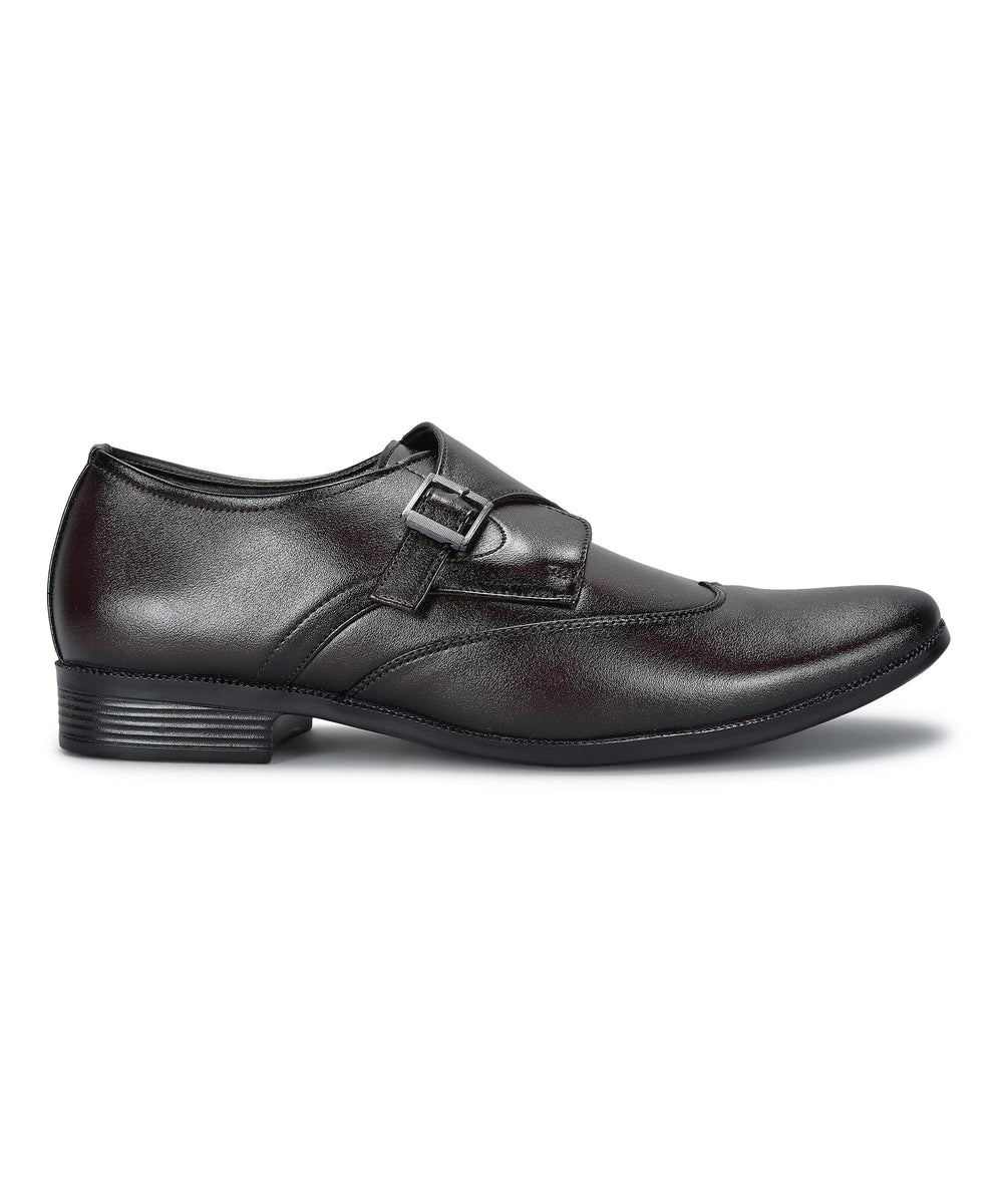 Paragon Men's Brown Formal Shoes with Buckle| Durable &amp; Sturdy for Outdoor Wear