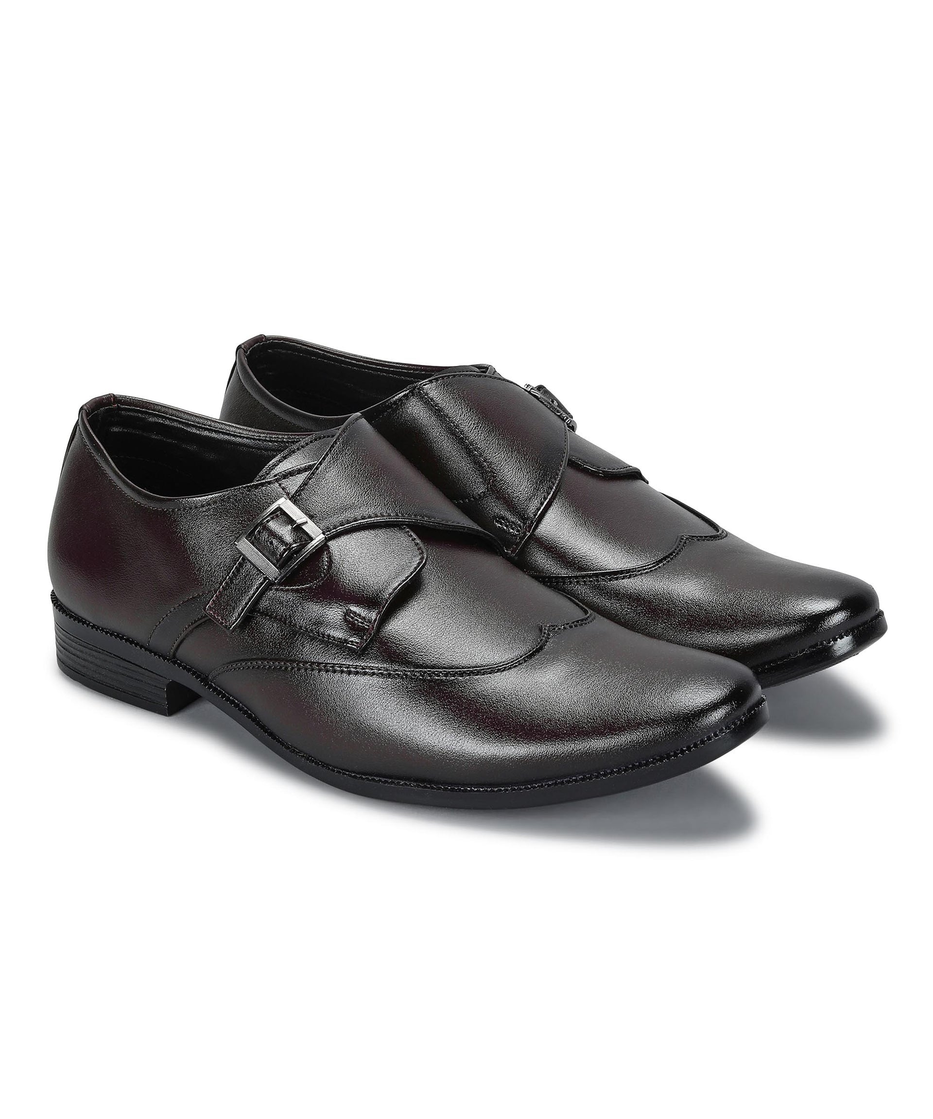 Paragon Men&#39;s Brown Formal Shoes with Buckle| Durable &amp; Sturdy for Outdoor Wear