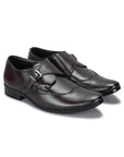 Paragon Men's Brown Formal Shoes with Buckle| Durable & Sturdy for Outdoor Wear