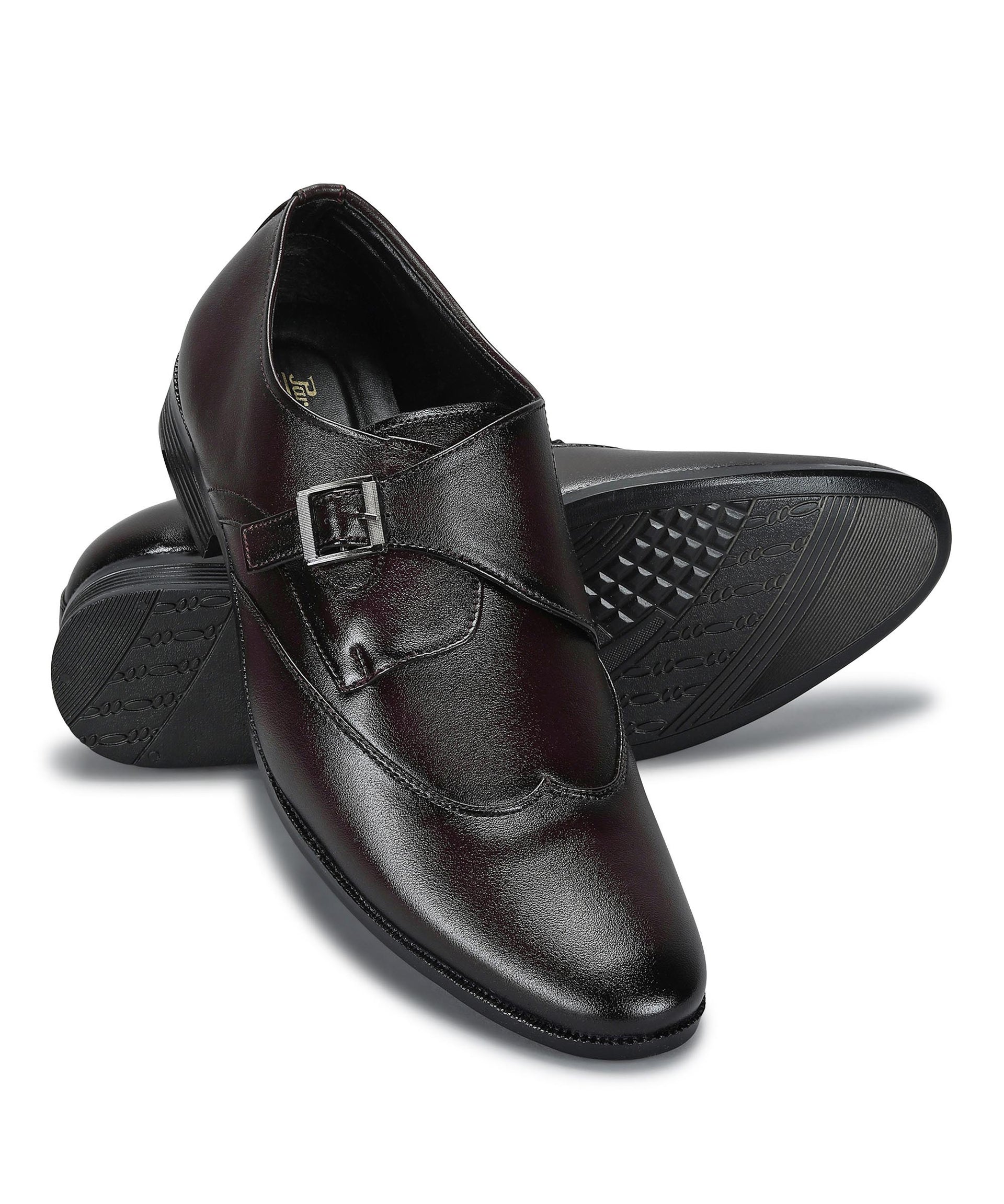 Paragon Men&#39;s Brown Formal Shoes with Buckle| Durable &amp; Sturdy for Outdoor Wear