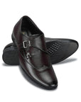 Paragon Men's Brown Formal Shoes with Buckle| Durable & Sturdy for Outdoor Wear