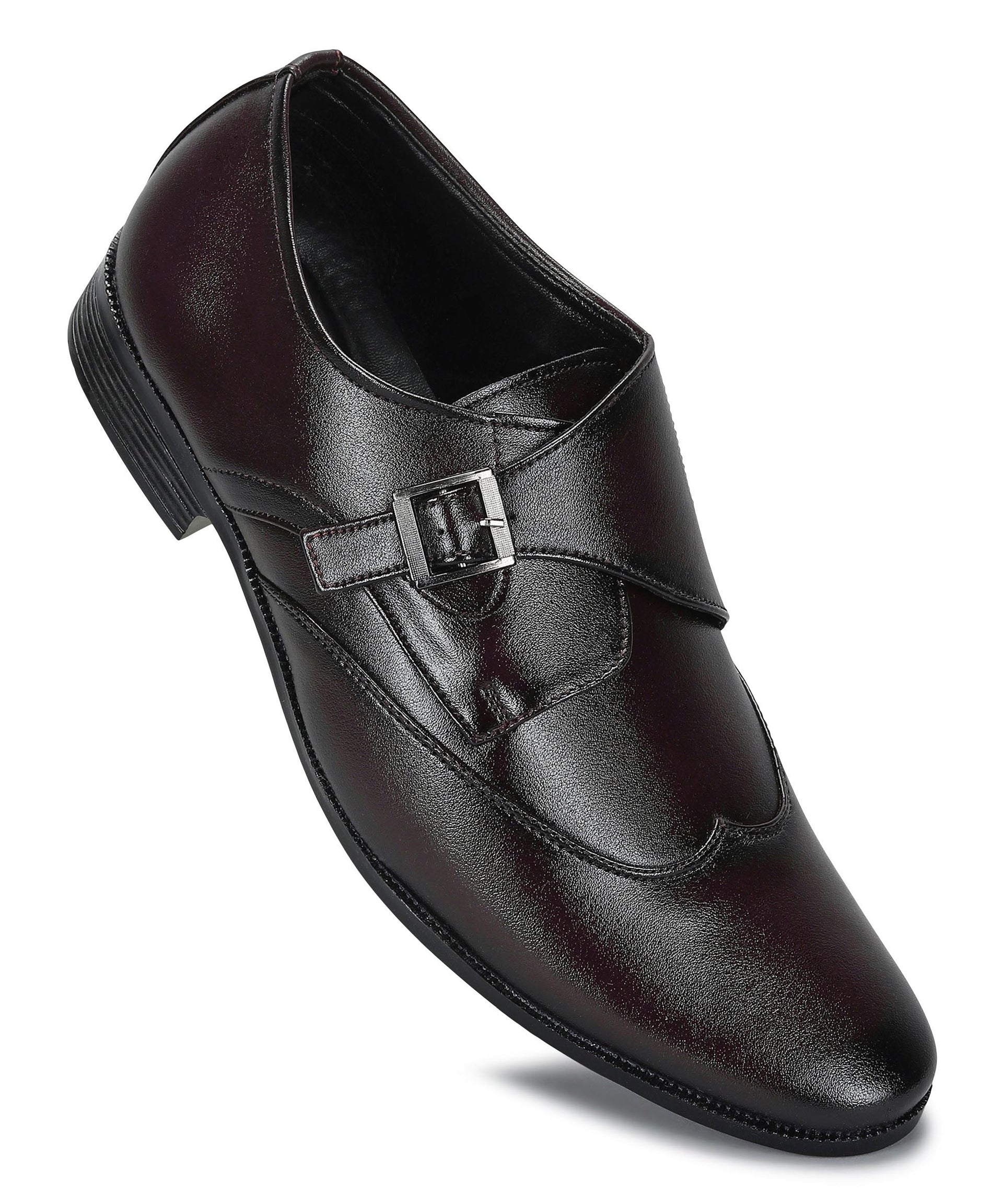 Paragon Men&#39;s Brown Formal Shoes with Buckle| Durable &amp; Sturdy for Outdoor Wear