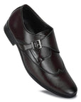 Paragon Men's Brown Formal Shoes with Buckle| Durable & Sturdy for Outdoor Wear