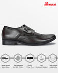 Paragon Men's Brown Formal Shoes with Buckle| Durable & Sturdy for Outdoor Wear