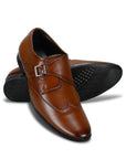 Paragon Men's Tan Formal Shoes with Buckle| Durable & Sturdy for Outdoor Wear