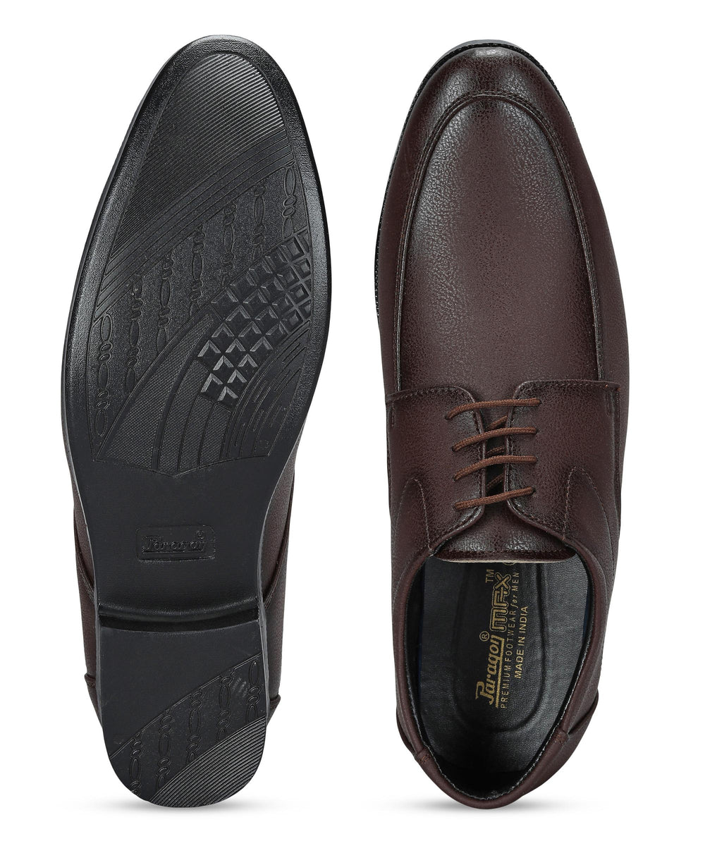 Paragon Men's Brown Formal Shoes with Laces| Durable &amp; Sturdy for Outdoor Wear