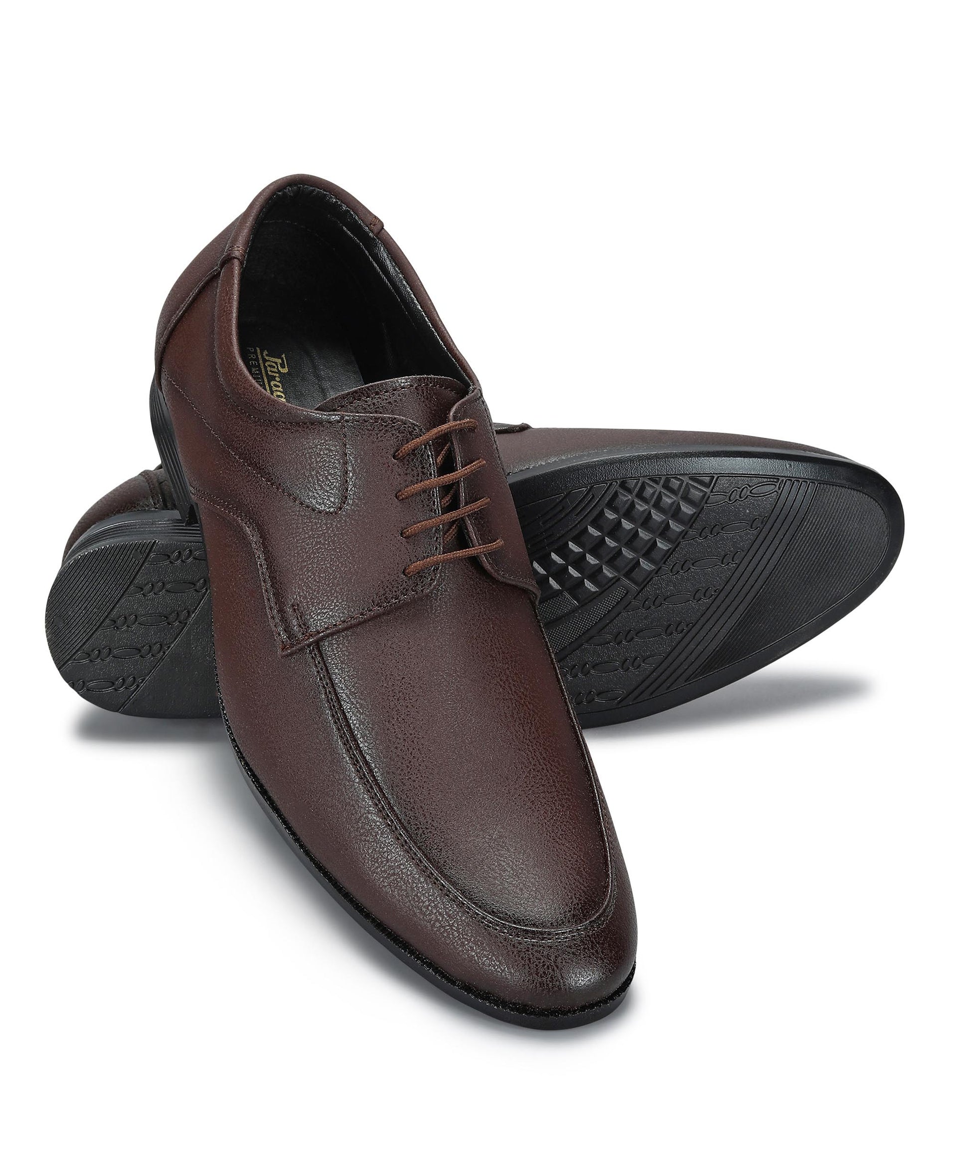 Paragon Men&#39;s Brown Formal Shoes with Laces| Durable &amp; Sturdy for Outdoor Wear