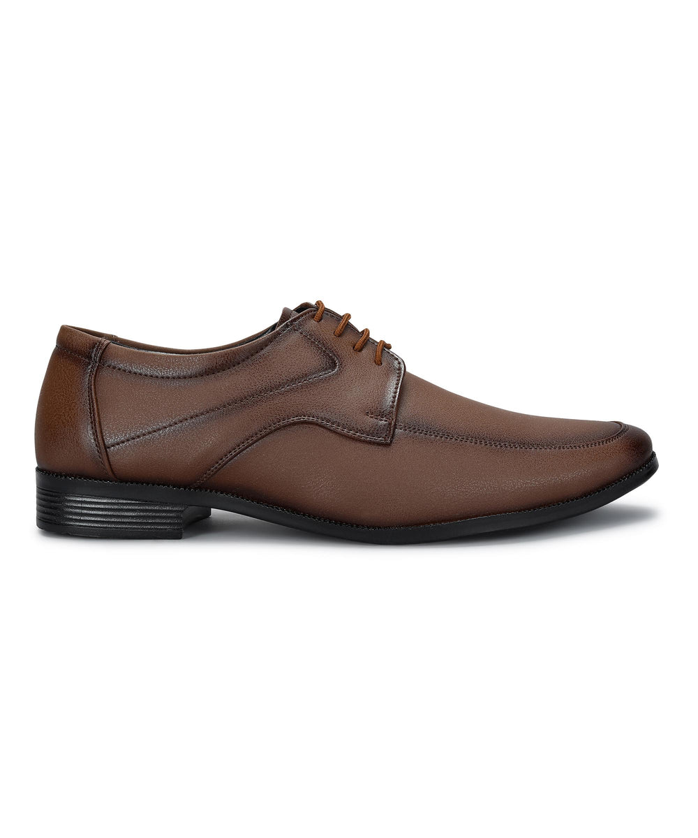 Paragon Men's Tan Formal Shoes with Laces| Durable &amp; Sturdy for Outdoor Wear