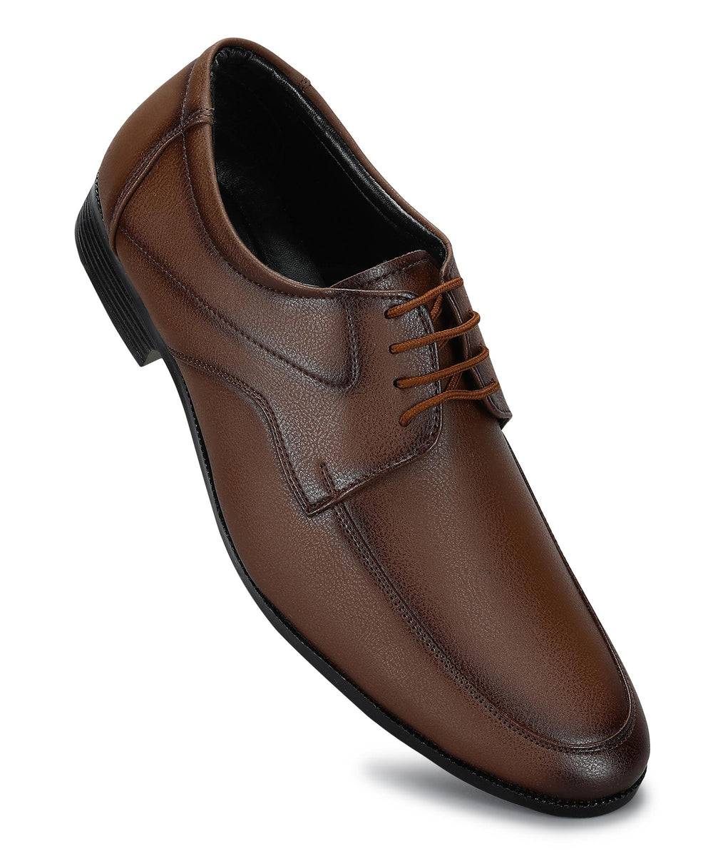 Paragon Men's Tan Formal Shoes with Laces| Durable &amp; Sturdy for Outdoor Wear