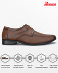 Paragon Men's Tan Formal Shoes with Laces| Durable & Sturdy for Outdoor Wear