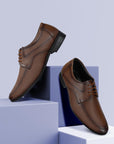 Paragon Men's Tan Formal Shoes with Laces| Durable & Sturdy for Outdoor Wear