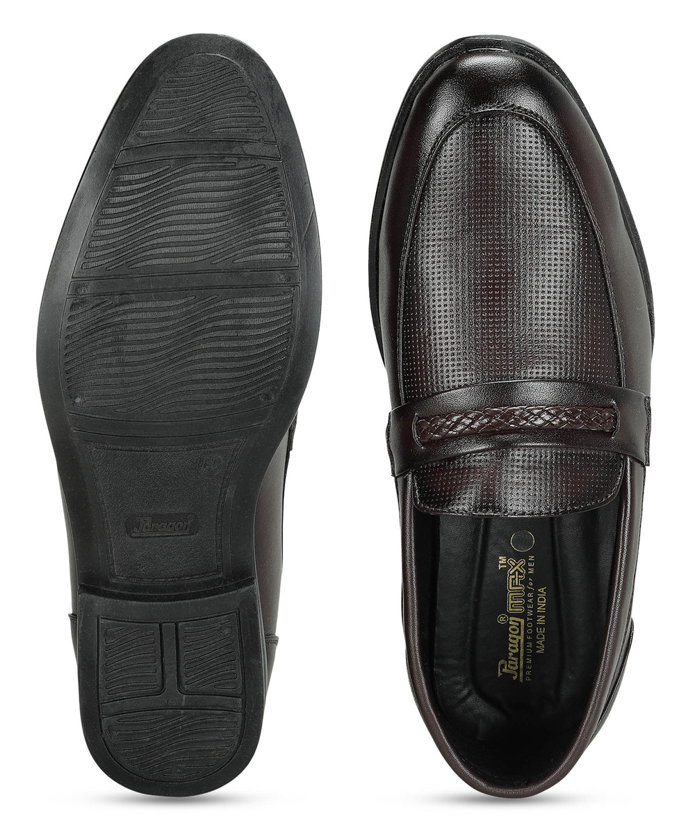 Paragon Men's Brown Formal Loafer Shoes | Cushioned Sole &amp; Sturdy Construction