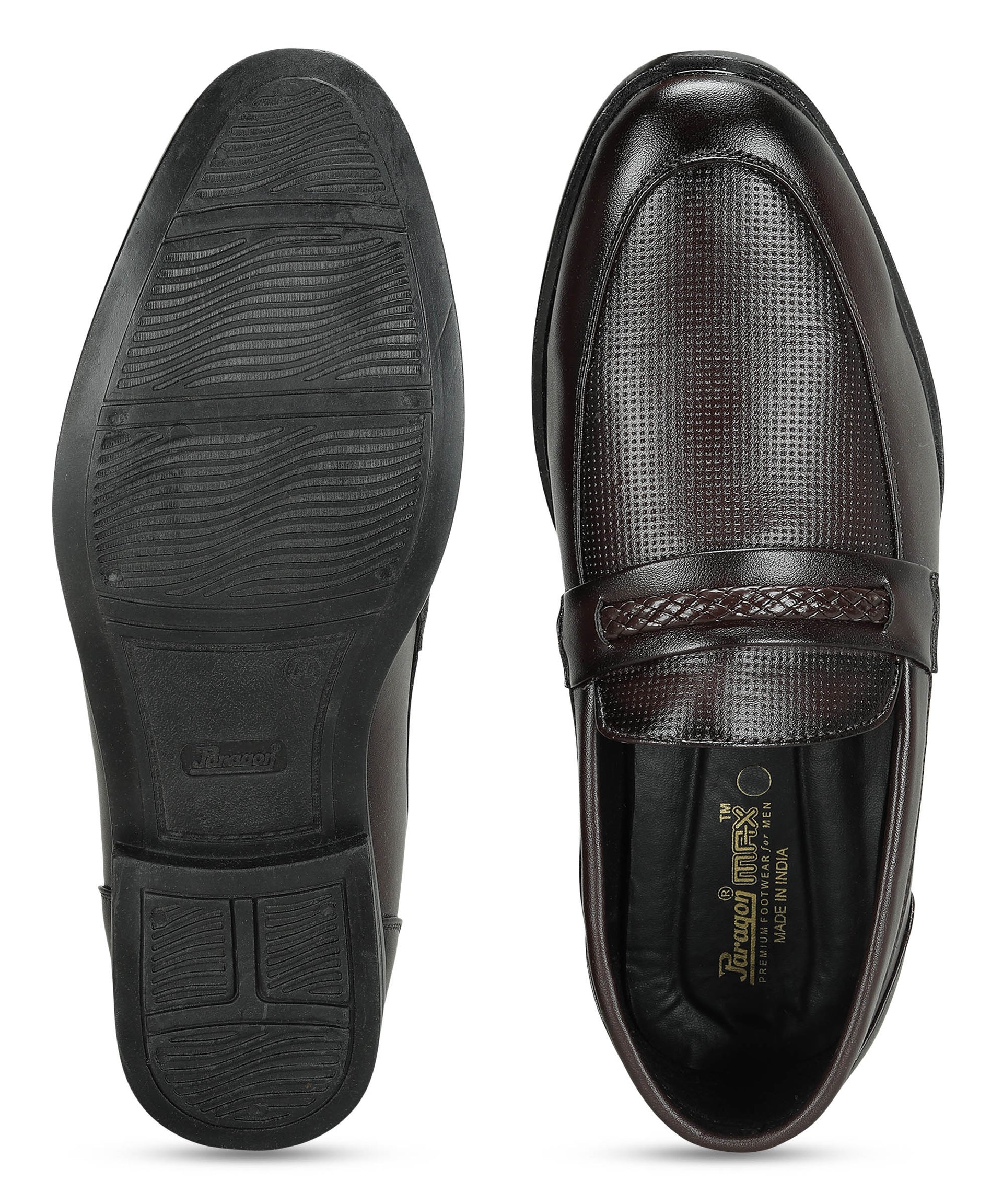 Paragon Men&#39;s Brown Formal Loafer Shoes | Cushioned Sole &amp; Sturdy Construction