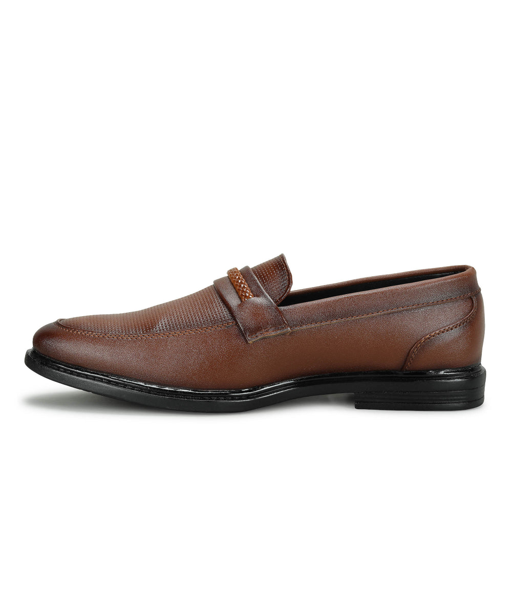 Paragon Men's Tan Formal Loafer Shoes | Cushioned Sole &amp; Sturdy Construction