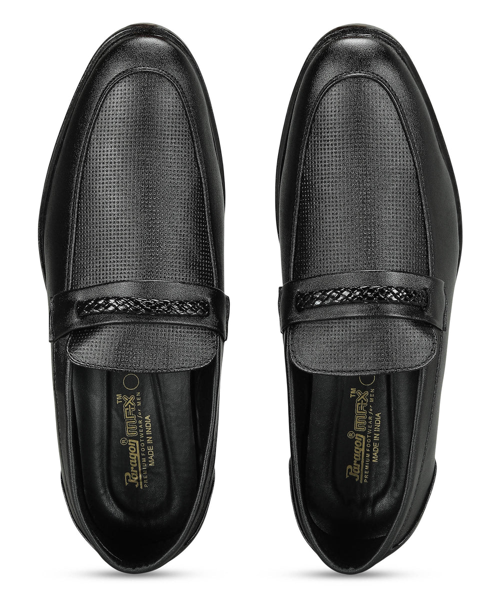 Paragon Men's Black Formal Loafer Shoes | Cushioned Sole &amp; Sturdy Construction