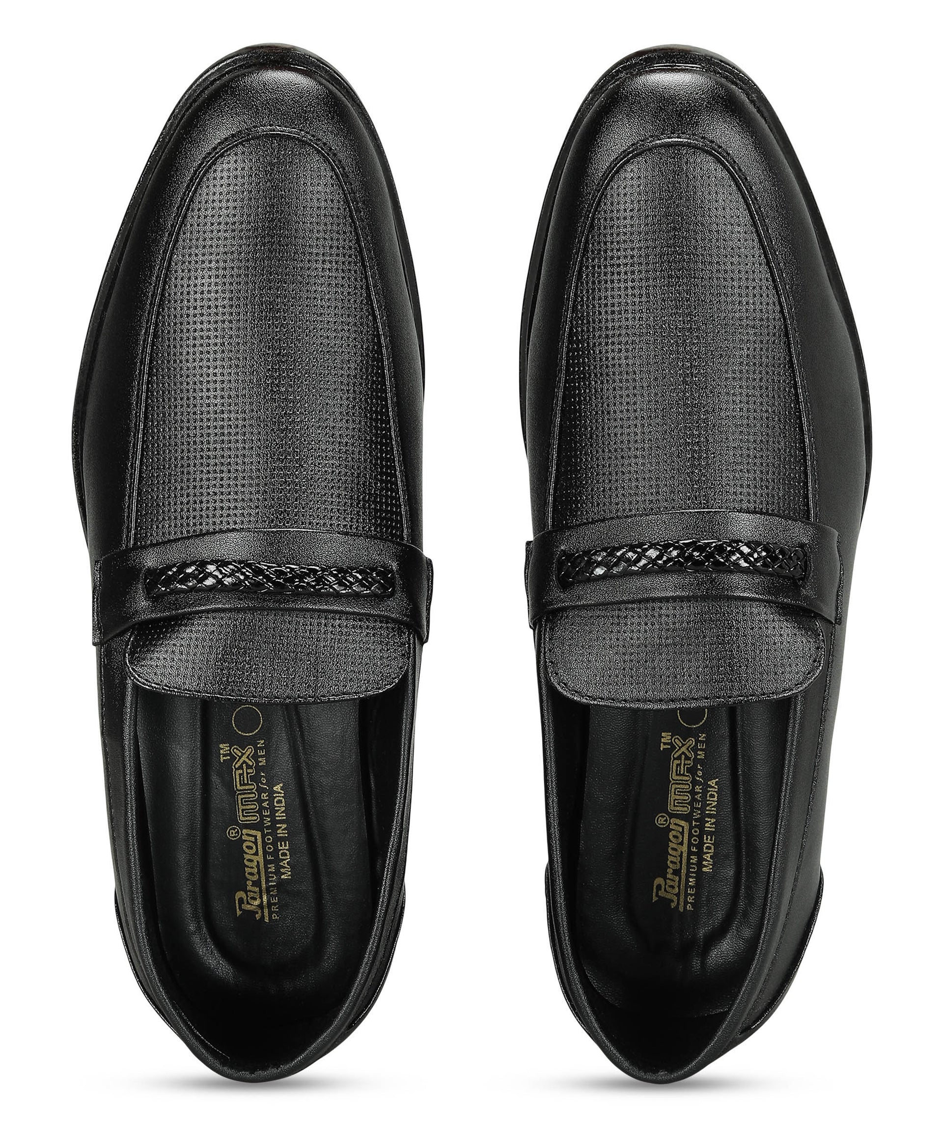 Paragon Men&#39;s Black Formal Loafer Shoes | Cushioned Sole &amp; Sturdy Construction