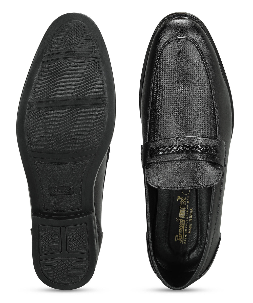 Paragon Men's Black Formal Loafer Shoes | Cushioned Sole &amp; Sturdy Construction