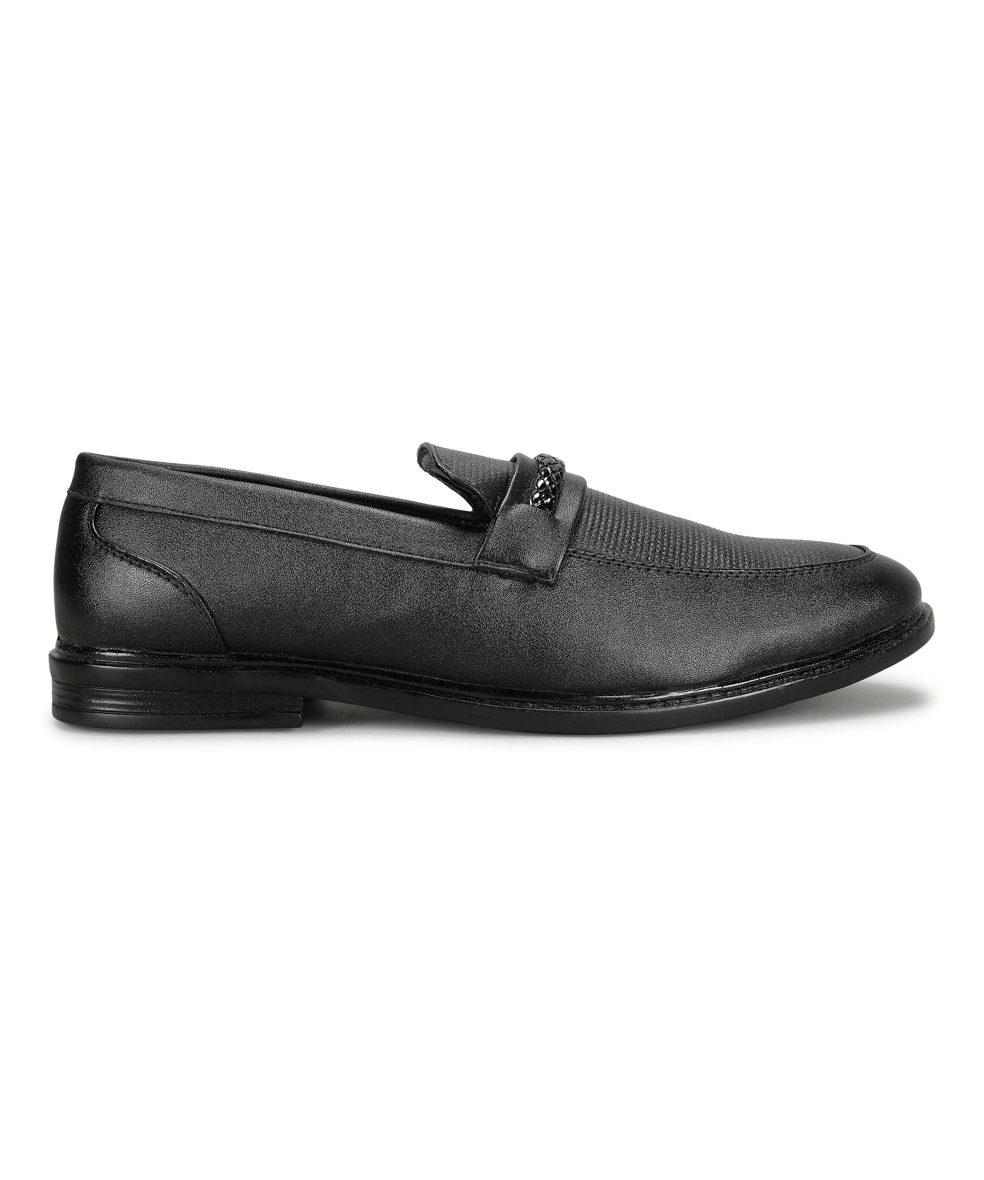 Paragon Men&#39;s Black Formal Loafer Shoes | Cushioned Sole &amp; Sturdy Construction