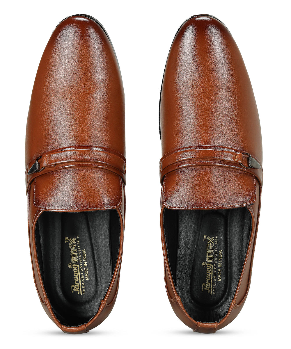 Paragon Men's Tan Formal Loafer Shoes | Cushioned Sole &amp; Sturdy Construction