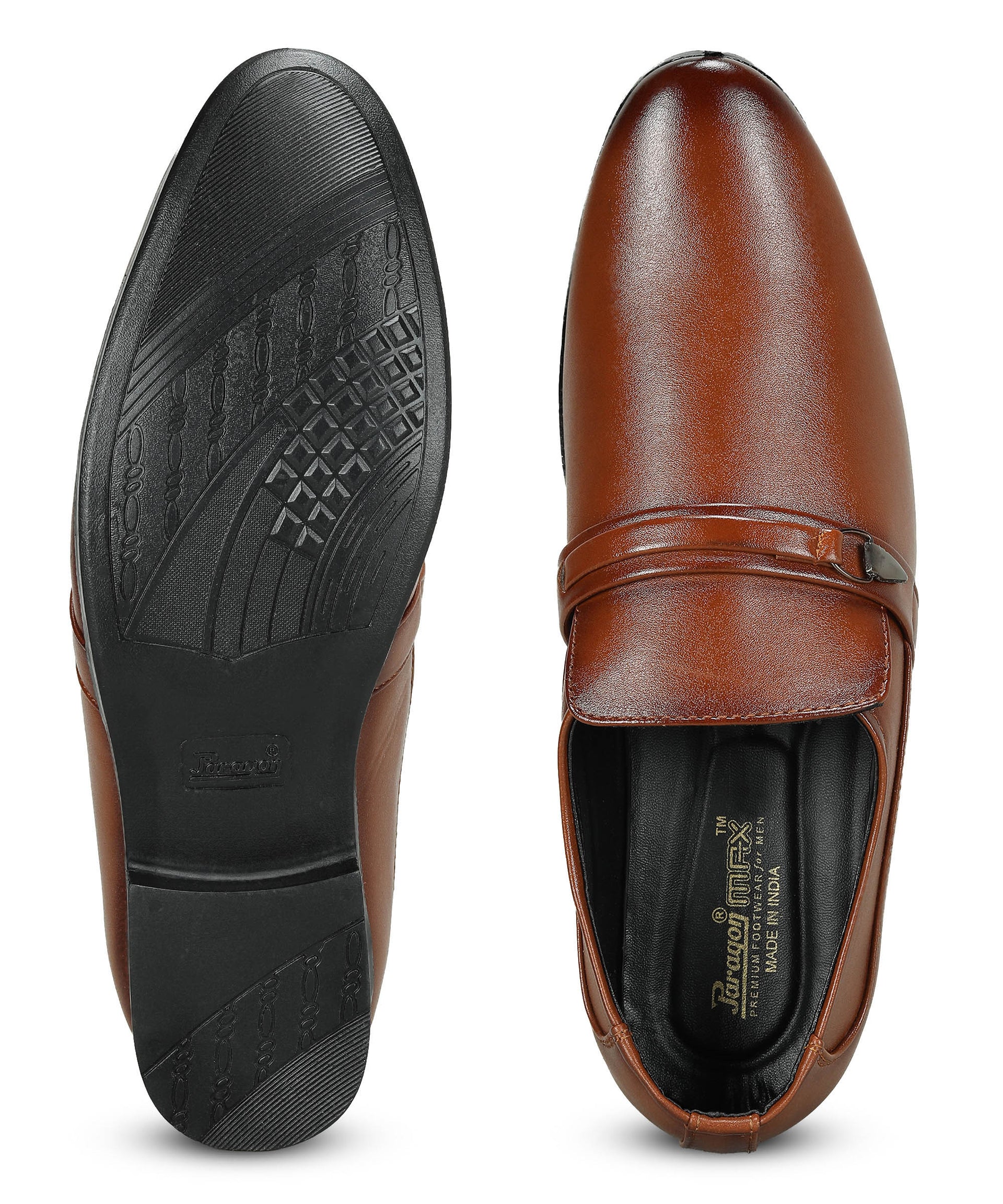 Paragon Men&#39;s Tan Formal Loafer Shoes | Cushioned Sole &amp; Sturdy Construction