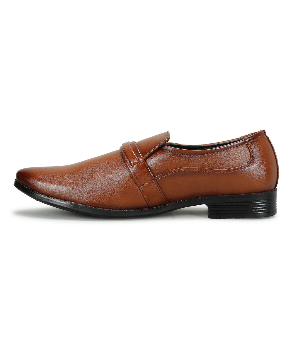 Paragon Men's Tan Formal Loafer Shoes | Cushioned Sole &amp; Sturdy Construction