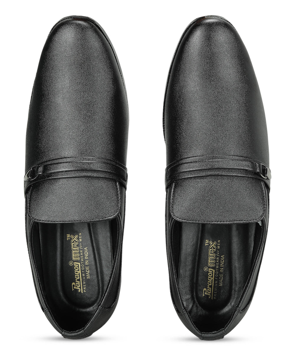Paragon Men's Black Formal Loafer Shoes | Cushioned Sole &amp; Sturdy Construction