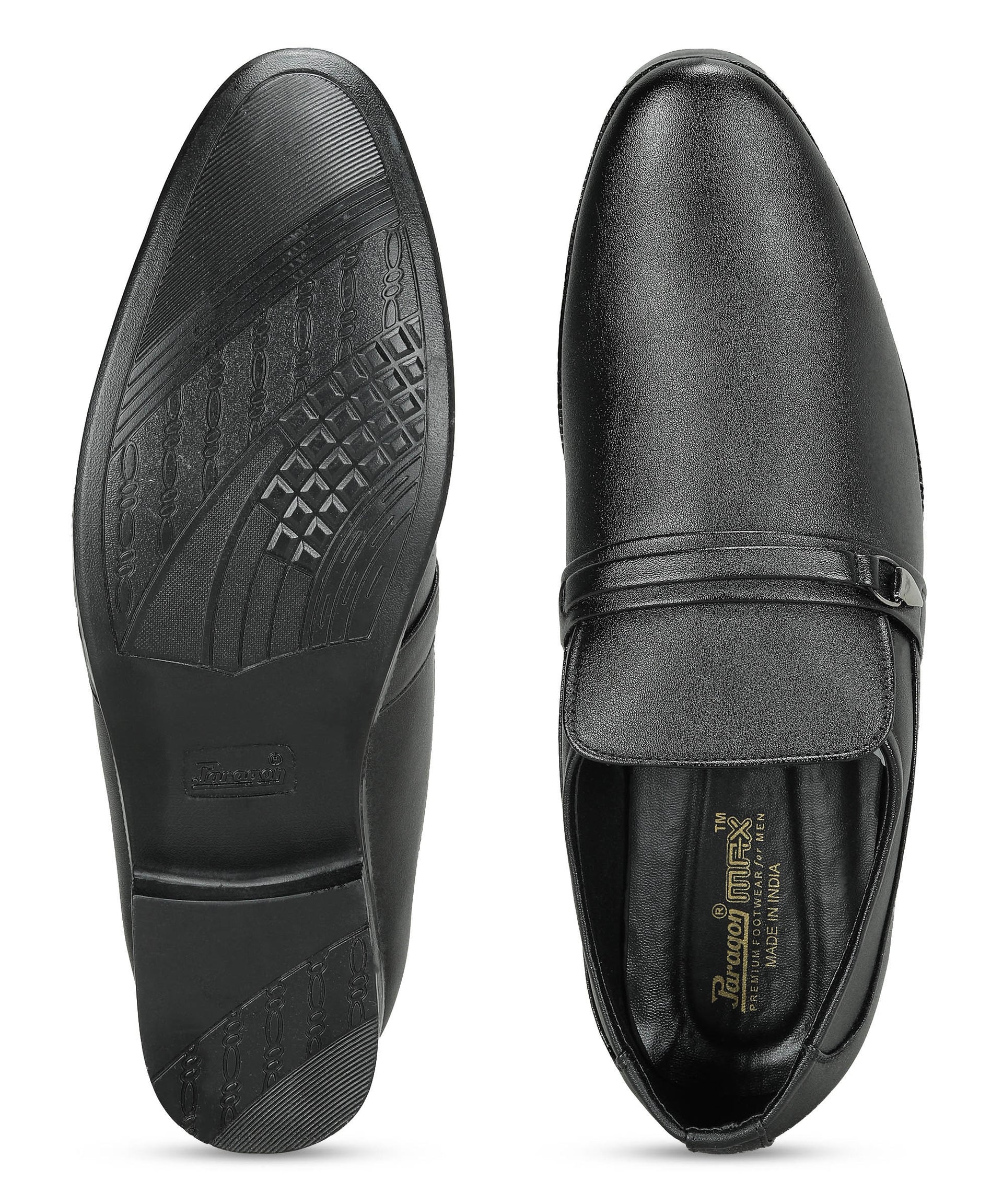 Paragon Men&#39;s Black Formal Loafer Shoes | Cushioned Sole &amp; Sturdy Construction