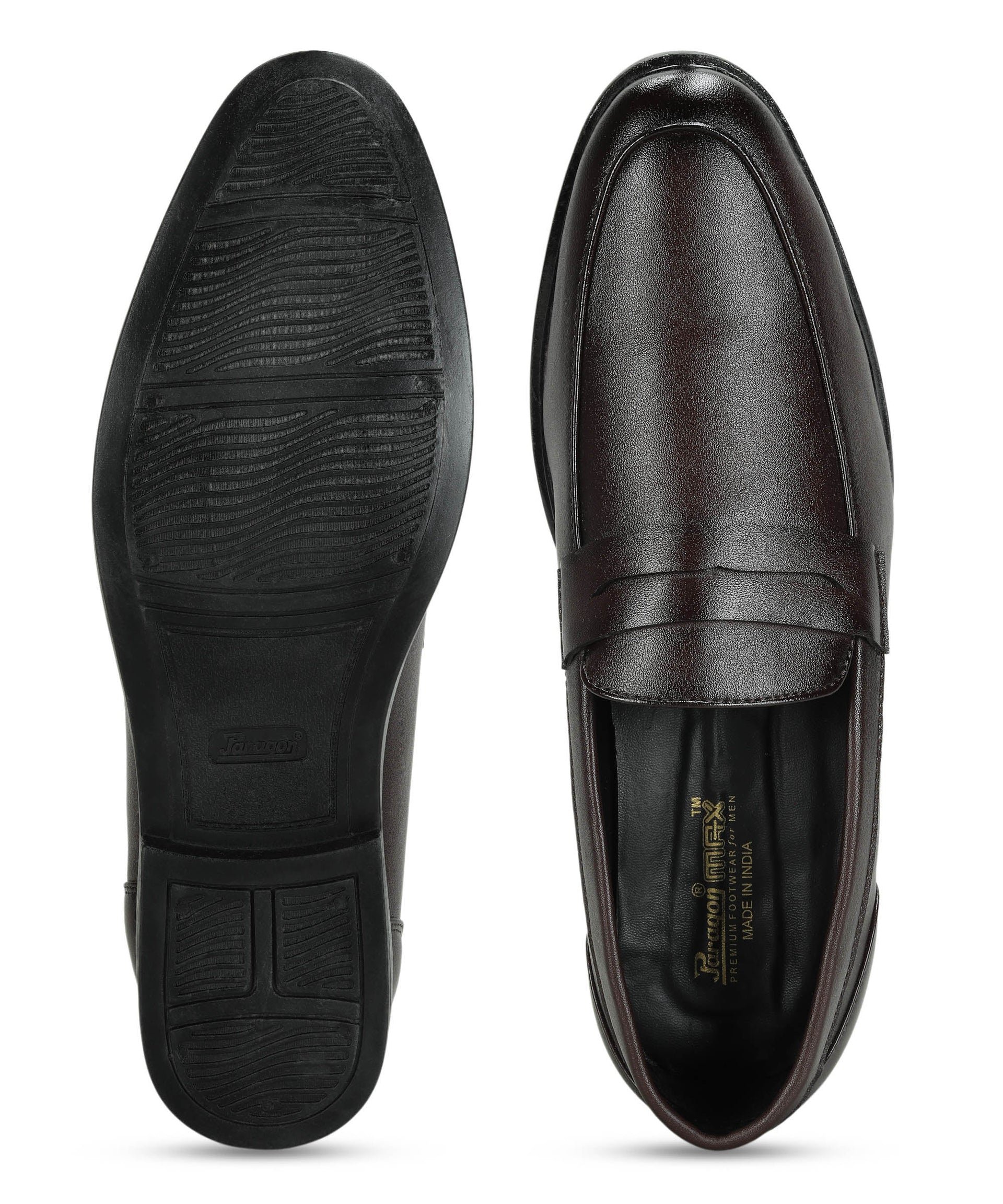 Paragon Men&#39;s Slip On Brown Formal Shoes | Durable, Sturdy Outdoor Wear