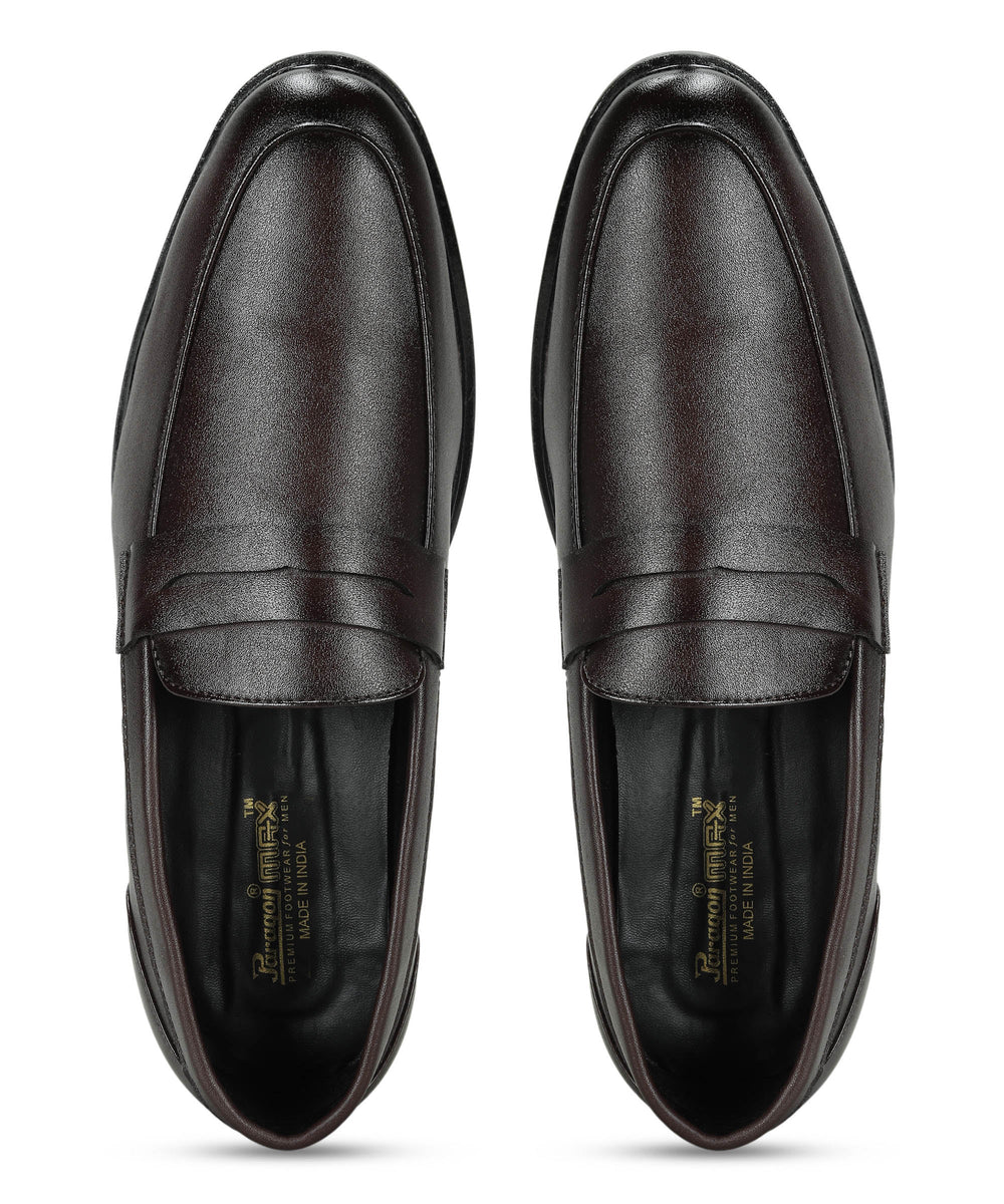 Paragon Men's Slip On Brown Formal Shoes | Durable, Sturdy Outdoor Wear