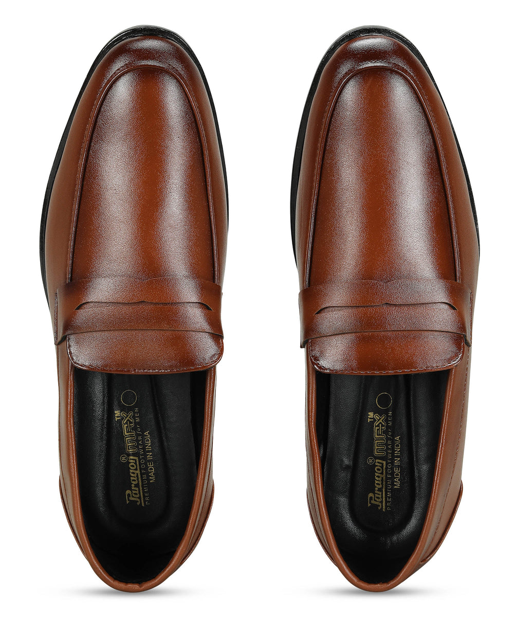 Paragon Men's Slip On Tan Formal Shoes | Durable, Sturdy Outdoor Wear