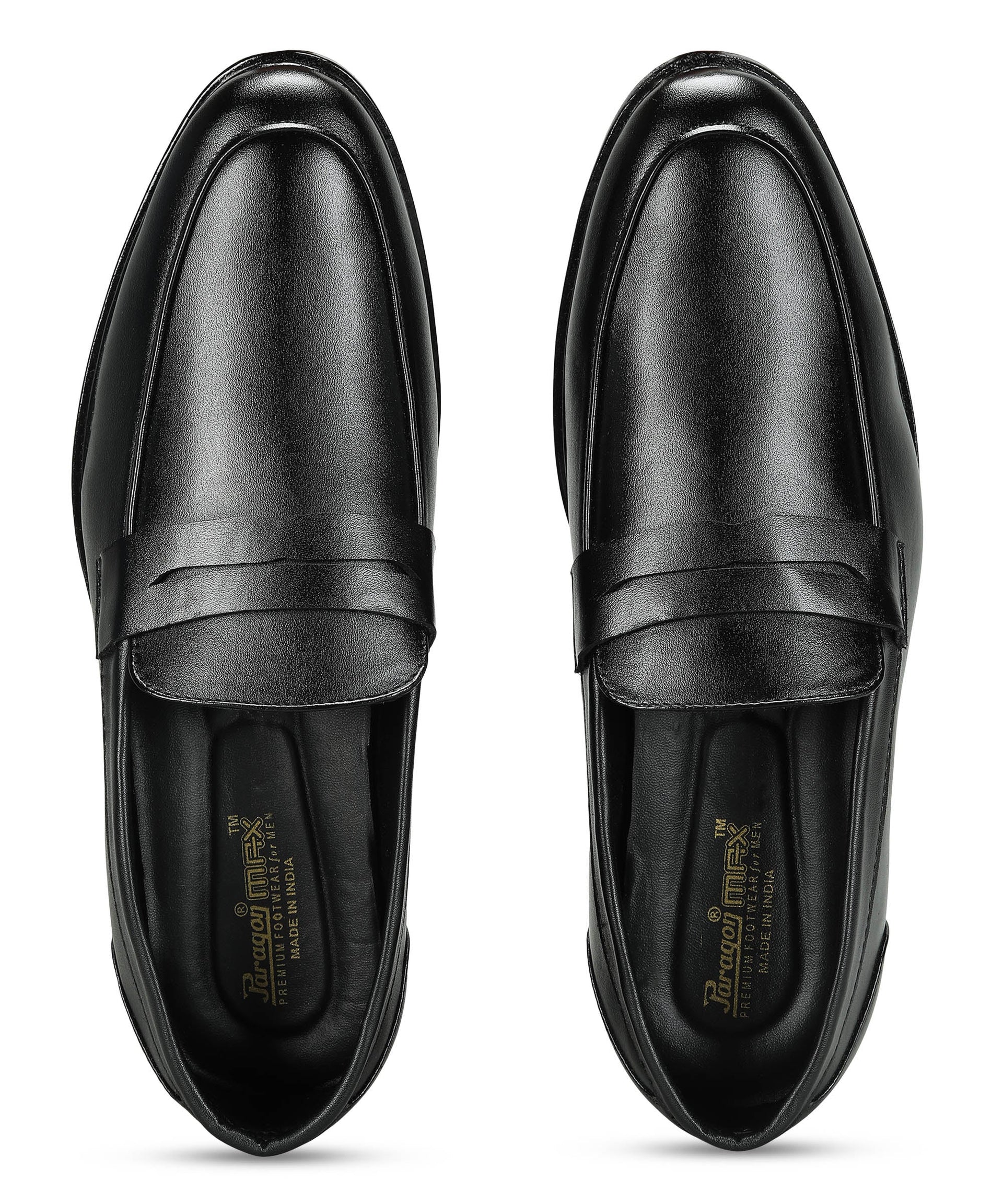 Paragon Men&#39;s Slip On Black Formal Shoes | Durable, Sturdy Outdoor Wear