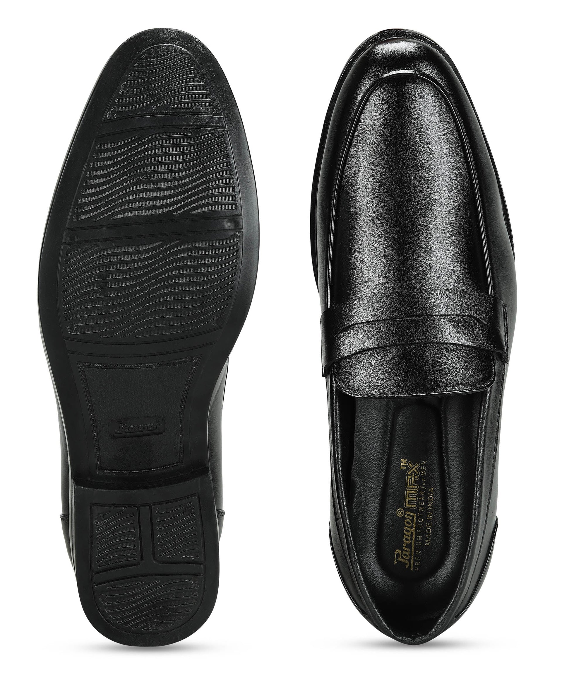 Paragon Men&#39;s Slip On Black Formal Shoes | Durable, Sturdy Outdoor Wear