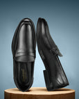 Paragon Men's Slip On Black Formal Shoes | Durable, Sturdy Outdoor Wear