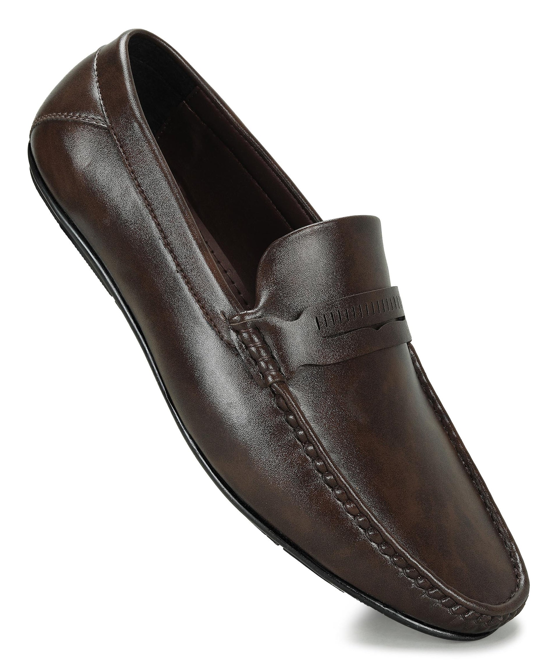 Paragon Men&#39;s Brown Formal Loafer Shoes | Cushioned Sole &amp; Sturdy Construction