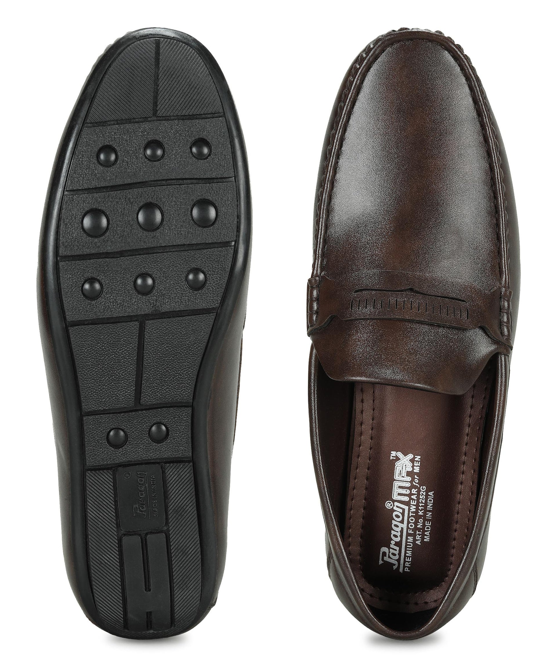 Paragon Men&#39;s Brown Formal Loafer Shoes | Cushioned Sole &amp; Sturdy Construction