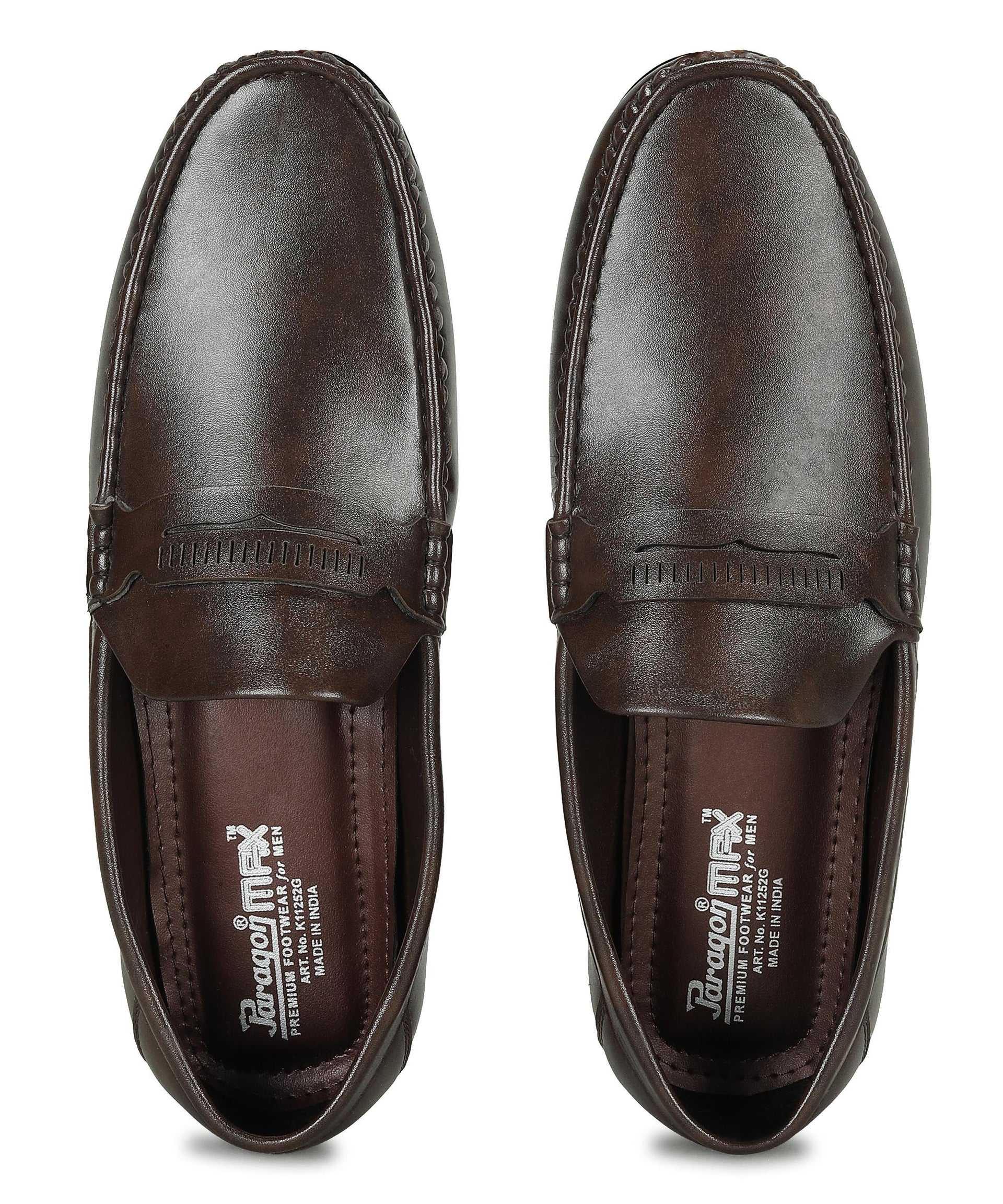 Paragon Men&#39;s Brown Formal Loafer Shoes | Cushioned Sole &amp; Sturdy Construction