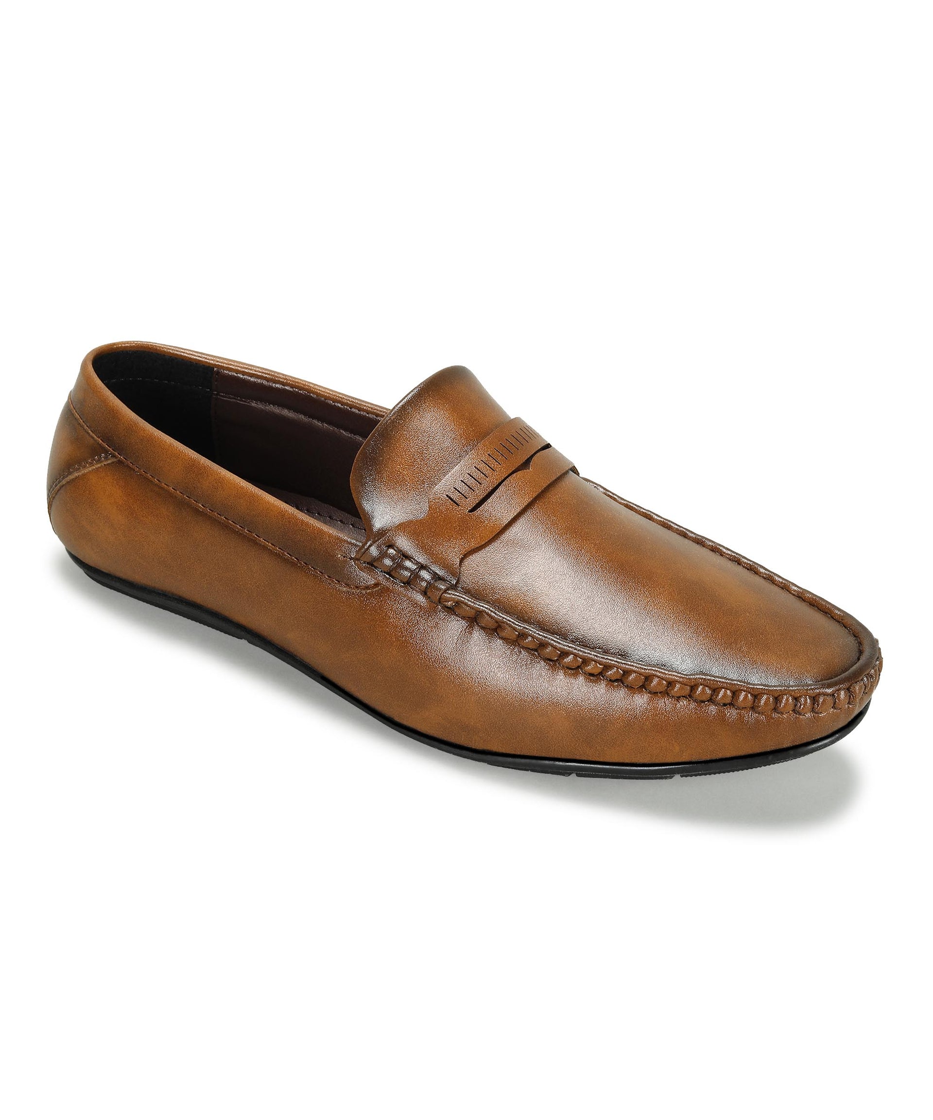 Paragon Men&#39;s Tan Formal Loafer Shoes | Cushioned Sole &amp; Sturdy Construction
