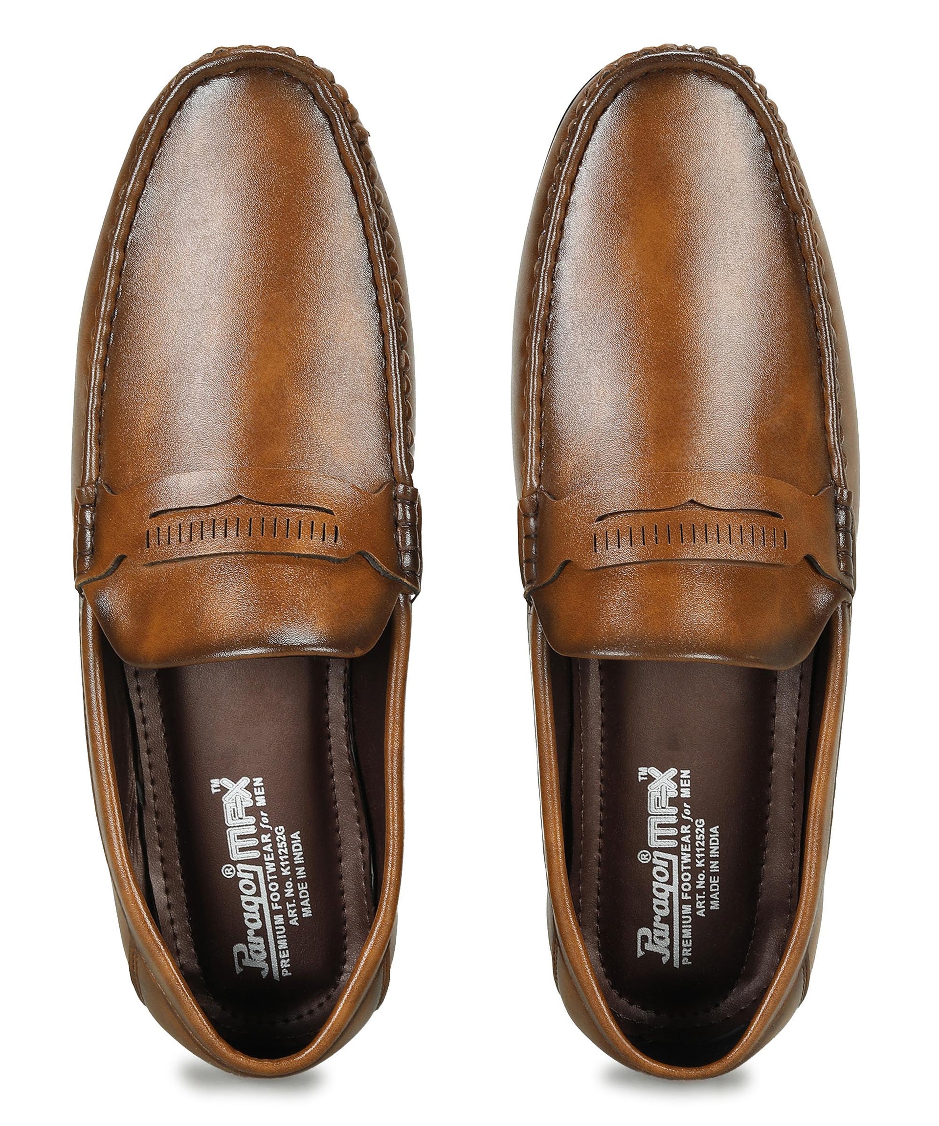 Paragon Men&#39;s Tan Formal Loafer Shoes | Cushioned Sole &amp; Sturdy Construction