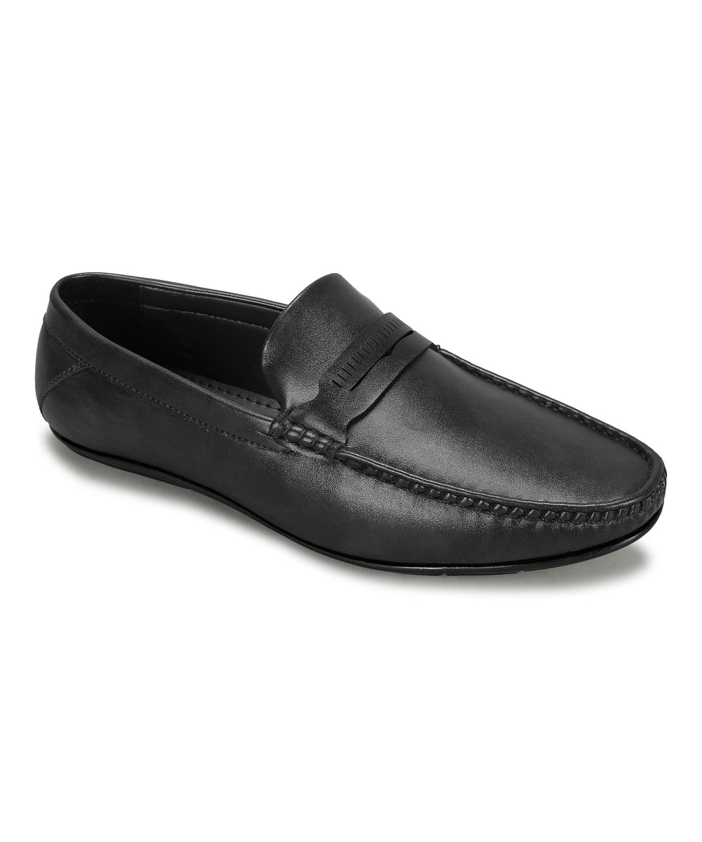 Paragon Men's Black Formal Loafer Shoes | Cushioned Sole &amp; Sturdy Construction