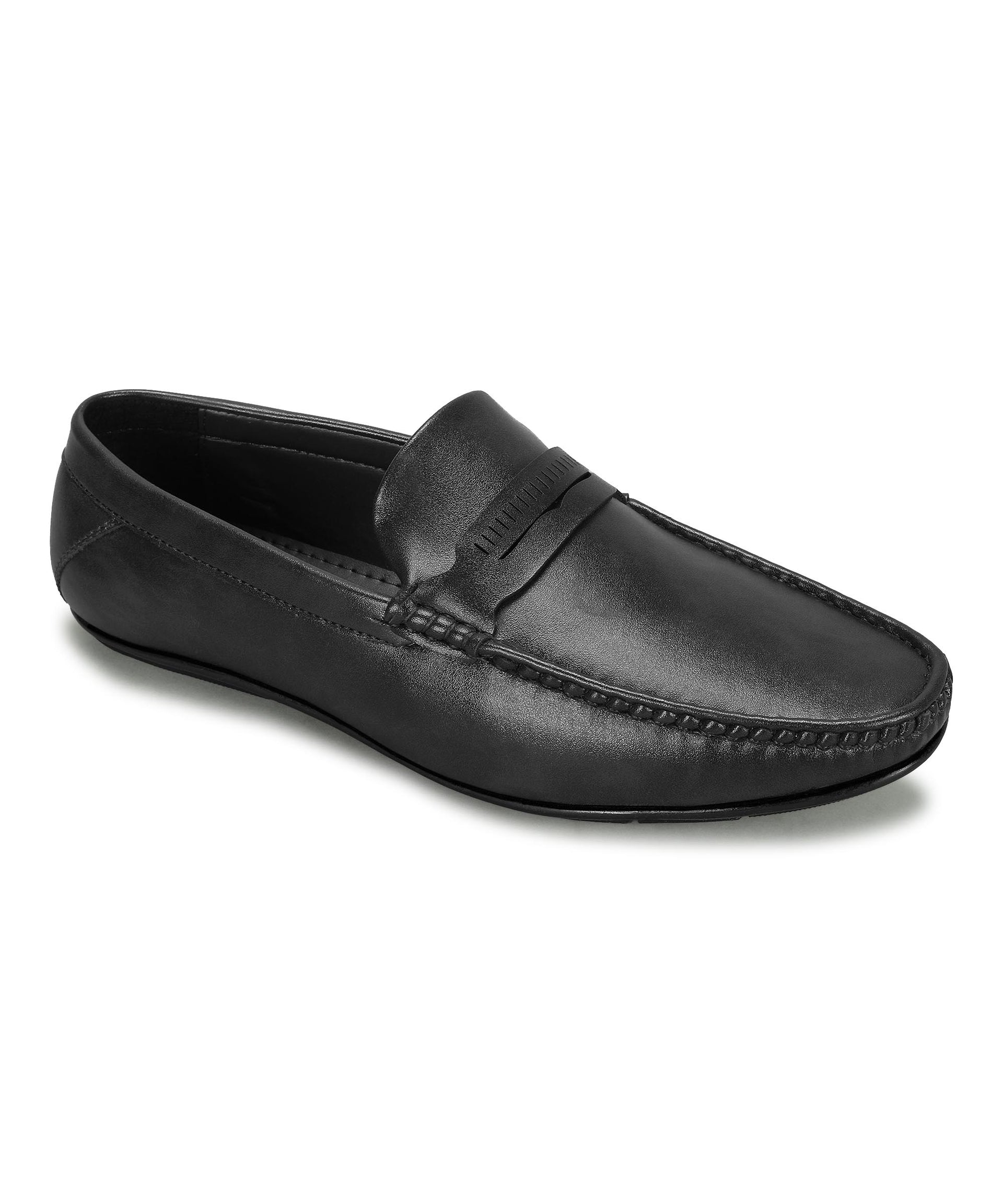 Paragon Men&#39;s Black Formal Loafer Shoes | Cushioned Sole &amp; Sturdy Construction