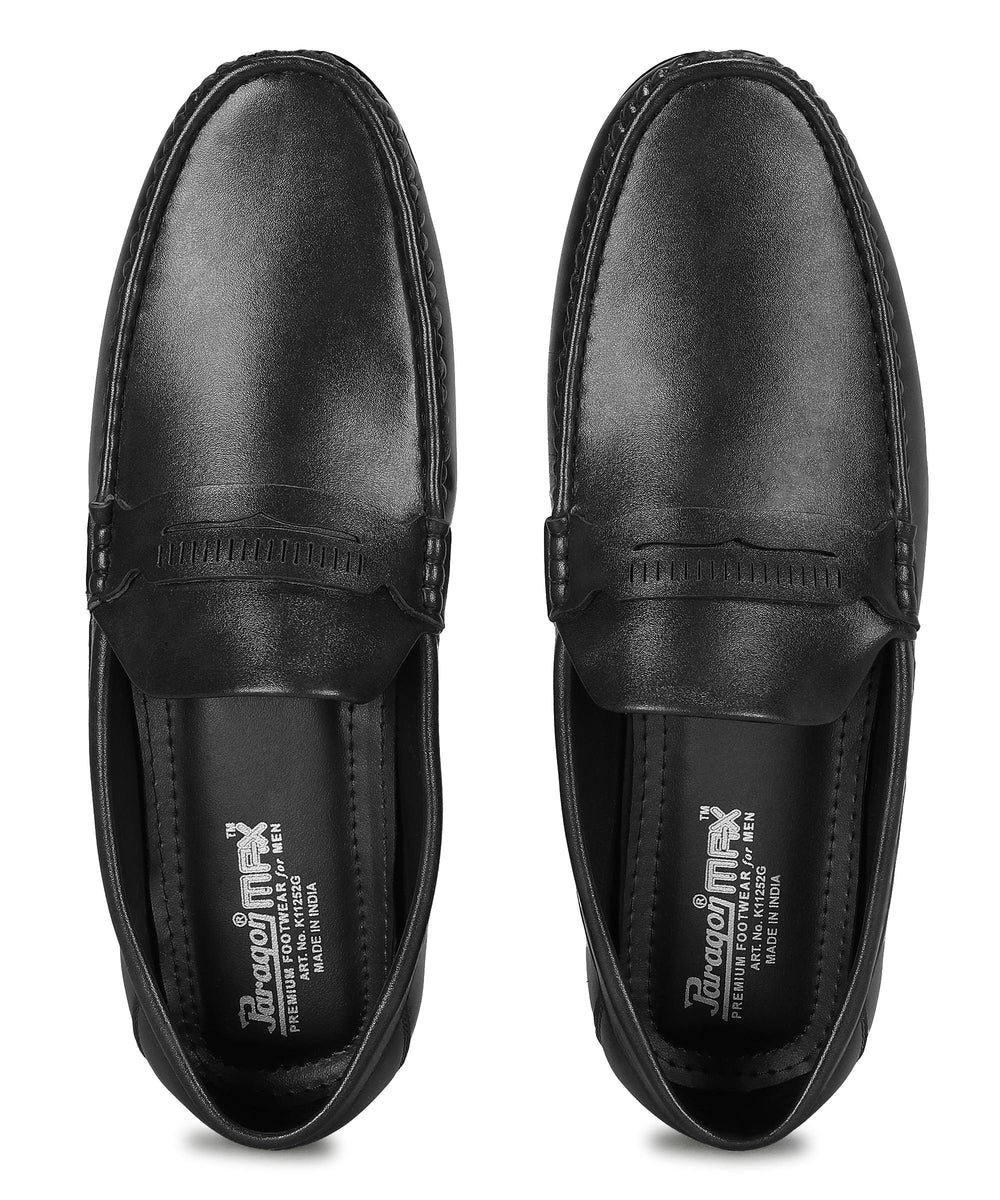 Paragon Men's Black Formal Loafer Shoes | Cushioned Sole &amp; Sturdy Construction