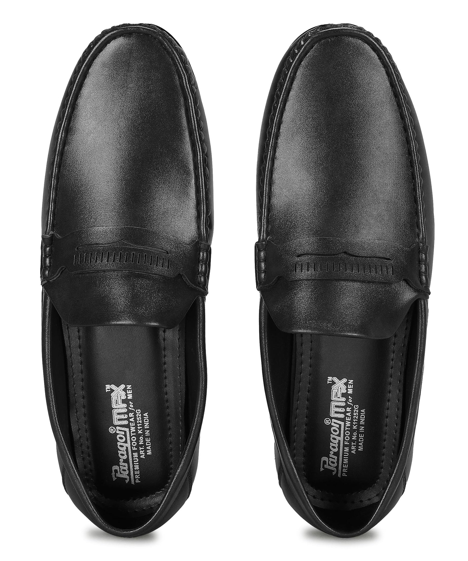 Paragon Men&#39;s Black Formal Loafer Shoes | Cushioned Sole &amp; Sturdy Construction