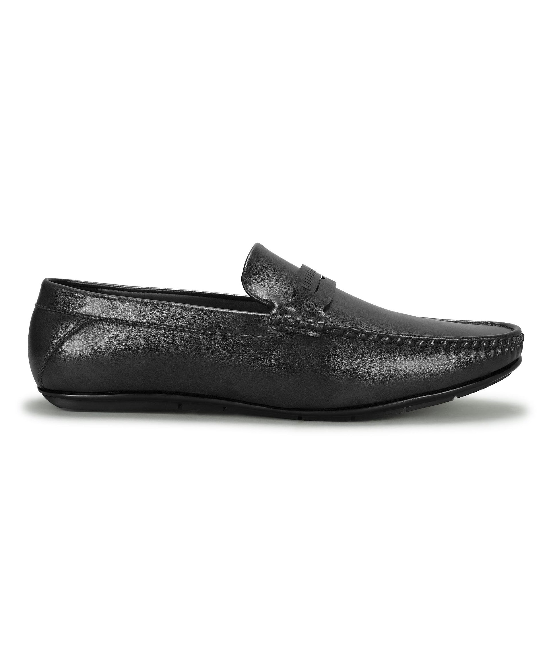 Paragon Men&#39;s Black Formal Loafer Shoes | Cushioned Sole &amp; Sturdy Construction