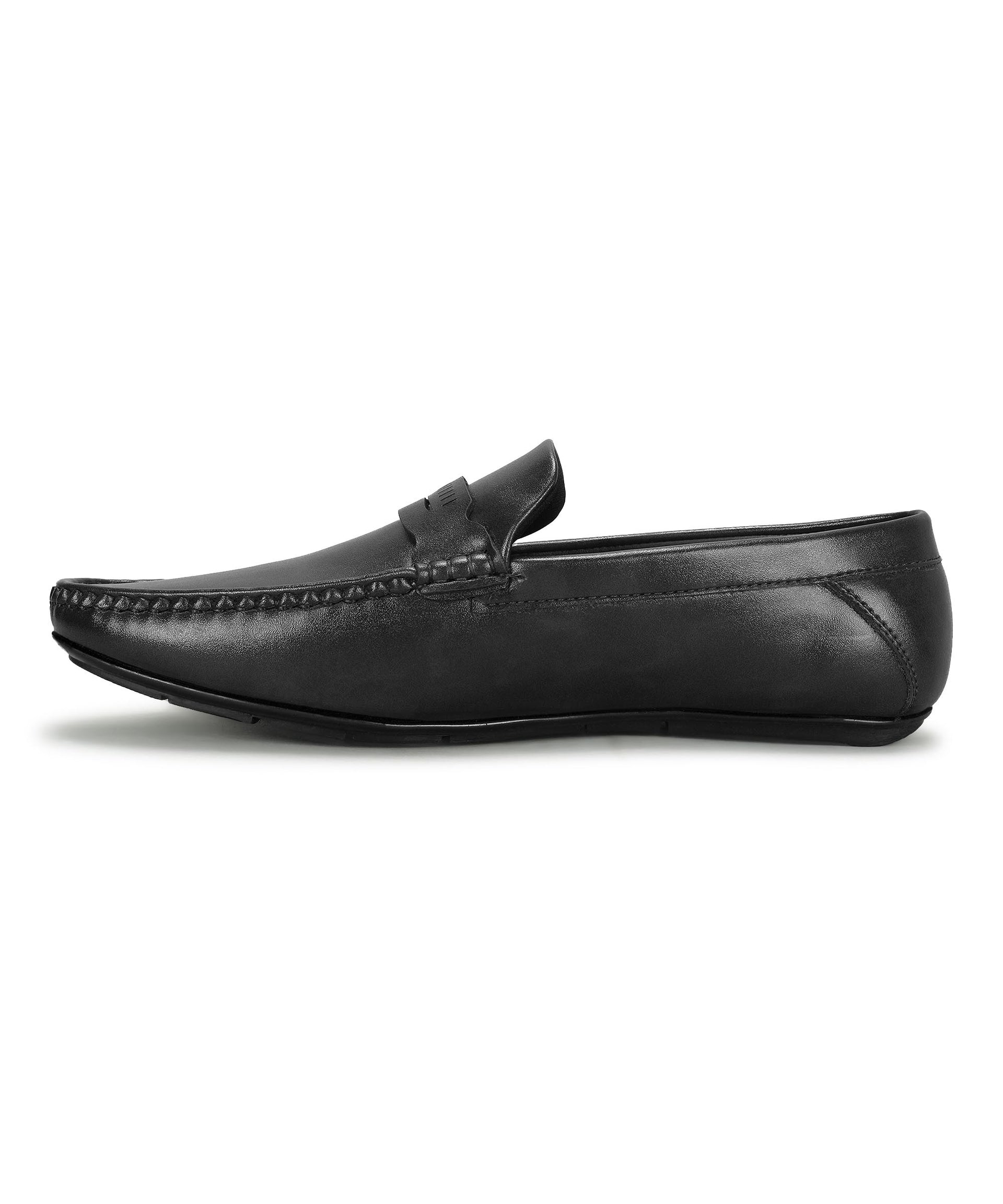 Paragon Men&#39;s Black Formal Loafer Shoes | Cushioned Sole &amp; Sturdy Construction